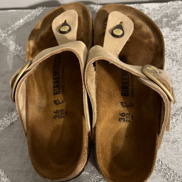 Gizeh Big Buckle Nubuck Leather Sandcastle 36 - Picture 7 of 8